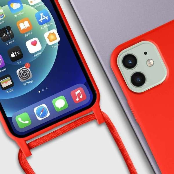 Avizar  Coque cordon iPhone 12 et 12 Pro Rouge 