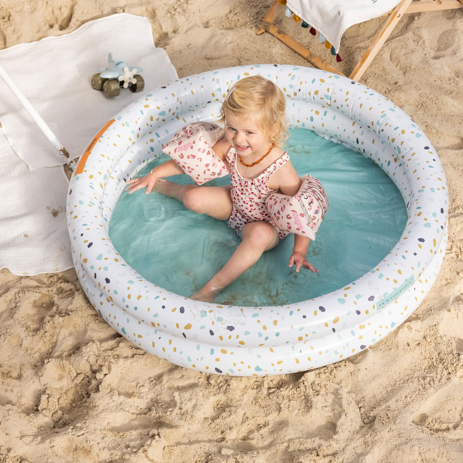 Swim Essentials  Baby Pool 100cm White Terrazzo 