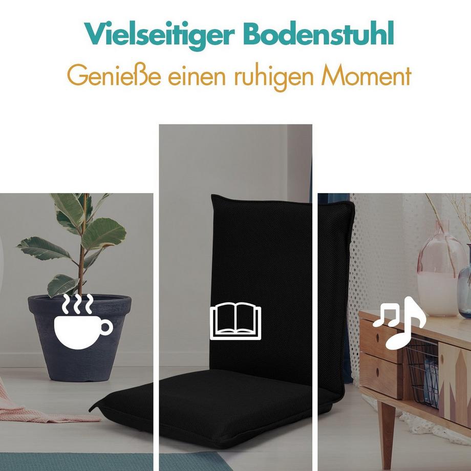 Northix Bodensofa gepolsterter Bodenstuhl verstellbarer Gaming-Stuhl Lazy Sofa Fensterstuhl  