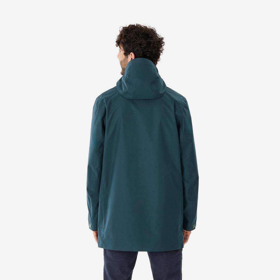 QUECHUA Lange wasserdichte Wanderjacke  