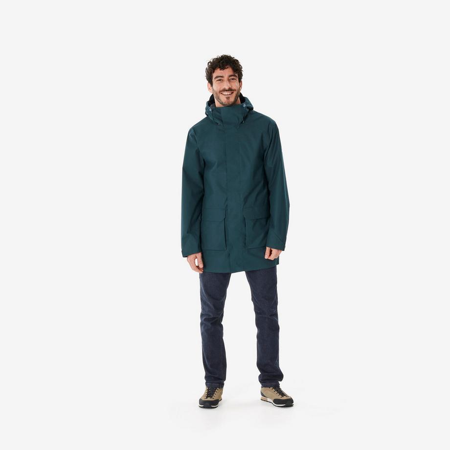 QUECHUA Lange wasserdichte Wanderjacke  