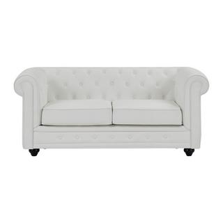 Vente-unique Divano 2 posti in Similpelle Bianco - CHESTERFIELD  