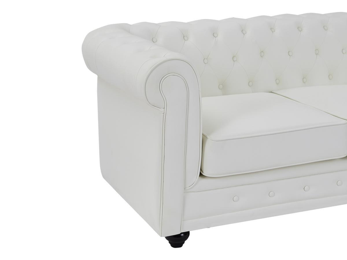 Vente-unique Divano 2 posti in Similpelle Bianco - CHESTERFIELD  