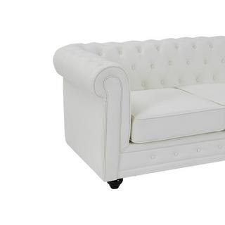 Vente-unique Divano 2 posti in Similpelle Bianco - CHESTERFIELD  