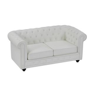 Vente-unique Divano 2 posti in Similpelle Bianco - CHESTERFIELD  