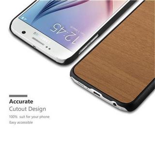 Cadorabo  Housse compatible avec Samsung Galaxy S6 - Hard Case Coque de protection en bois contre les rayures et les chocs 