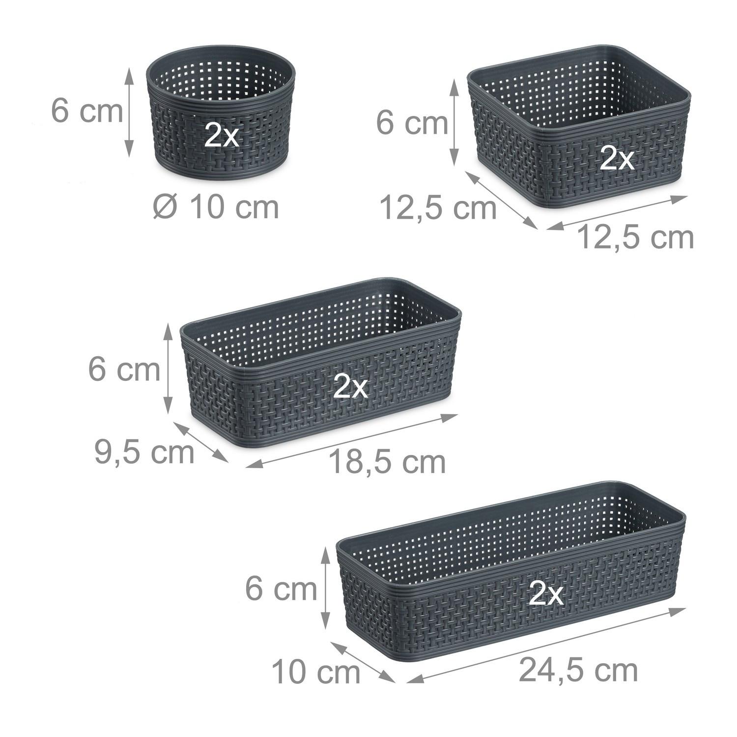 Northix Organizzatore per cassetti nel set da 10 pezzi  