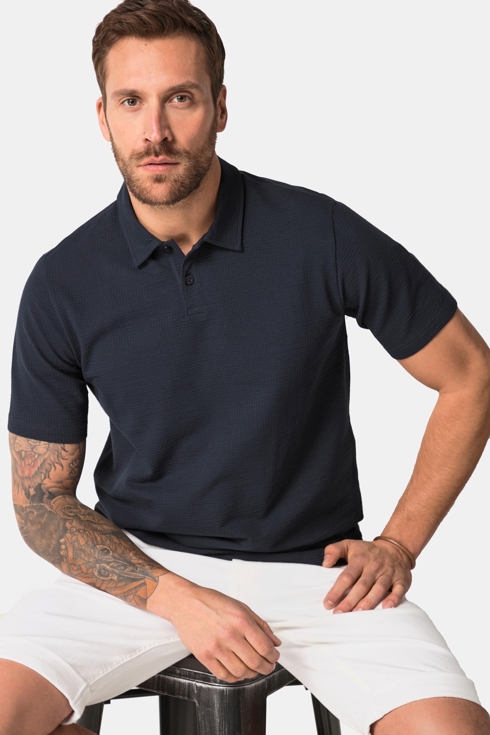 JP1880  Maglia polo JP1880 con mezze maniche blu scuro 