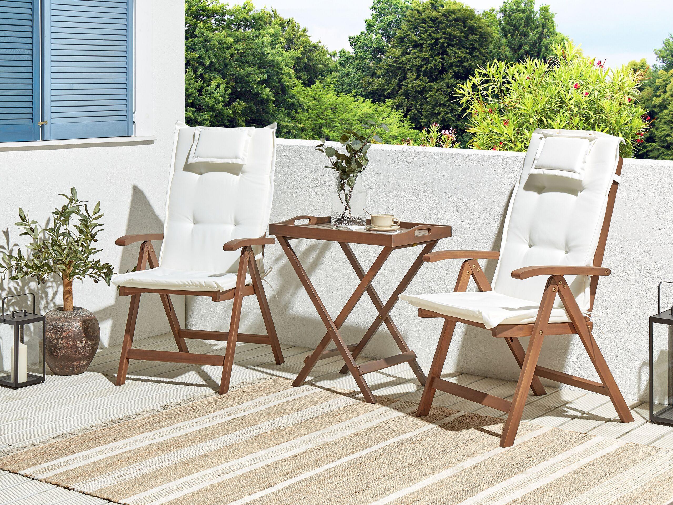 Beliani Set bistrot en Legno d'acacia Rustico AMANTEA  