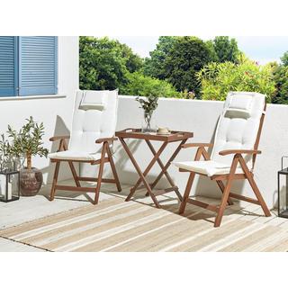 Beliani Bistro Set aus Akazienholz Rustikal AMANTEA  