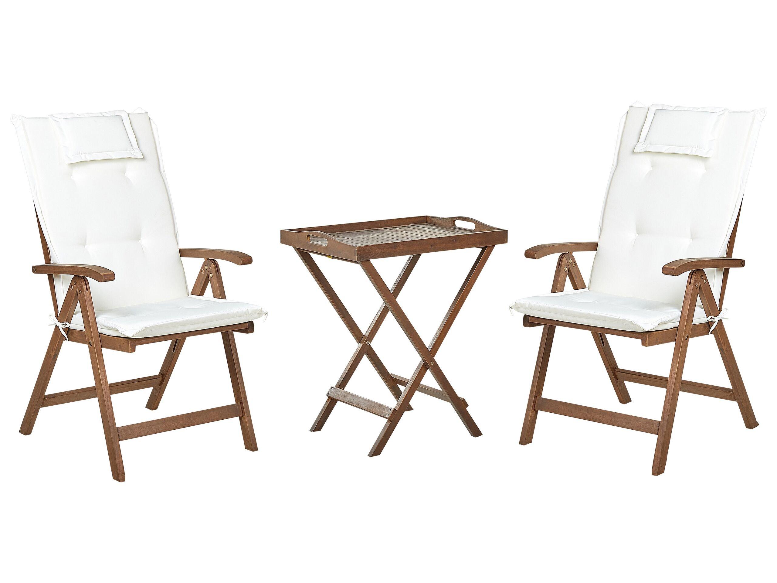 Beliani Bistro Set aus Akazienholz Rustikal AMANTEA  