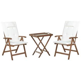 Beliani Bistro Set aus Akazienholz Rustikal AMANTEA  