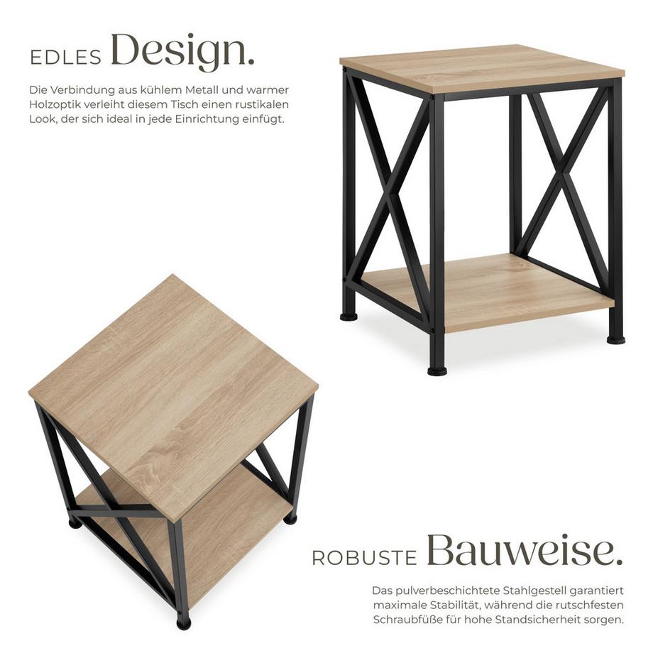 Tectake Beistelltisch Carlton Industrial Style Holz und Stahl  