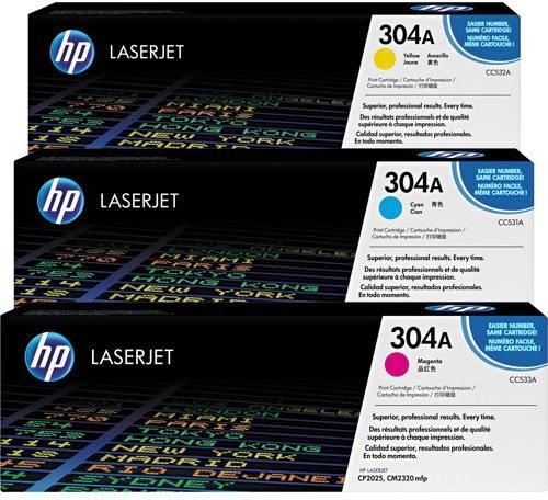 Hewlett-Packard  HP Toner Tri-Pack 304A CMY CF372AM Color LaserJet CP2025 2800 S. 