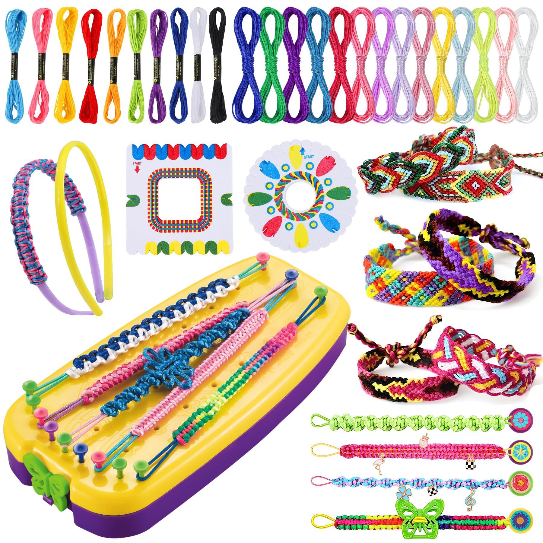 Activity-board  Kit d'artisanat pour bracelets d'amitié ,Kit de tressage pour bracelets d'amitié pour enfants 