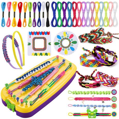 Activity-board  Kit d'artisanat pour bracelets d'amitié ,Kit de tressage pour bracelets d'amitié pour enfants 