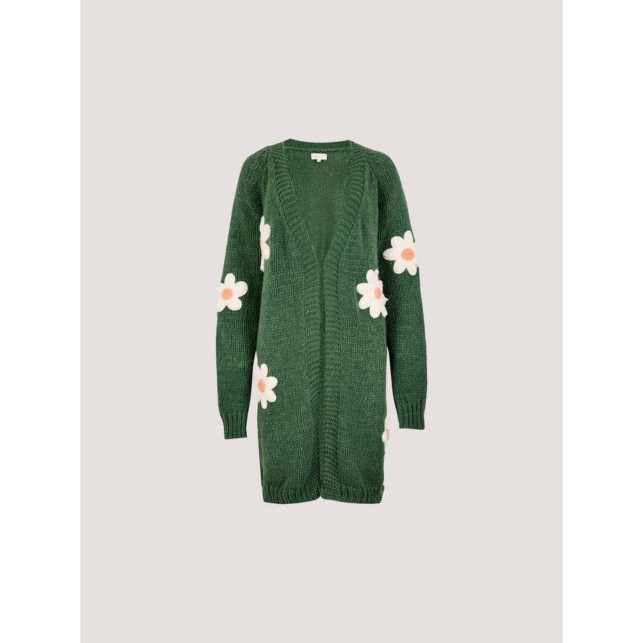 APRICOT Cardigan in maglia grossa margherite 3D  