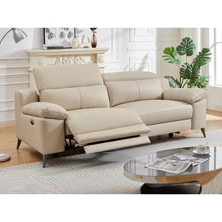 Vente-unique Relaxsofa elektrisch 3-Sitzer - Leder - Beige - MAROTI  