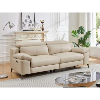 Vente-unique Relaxsofa elektrisch 3-Sitzer - Leder - Beige - MAROTI  