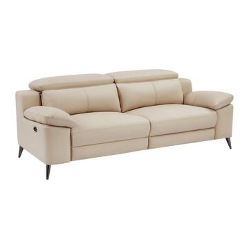 Relaxsofa elektrisch 3-Sitzer - Leder - Beige - MAROTI