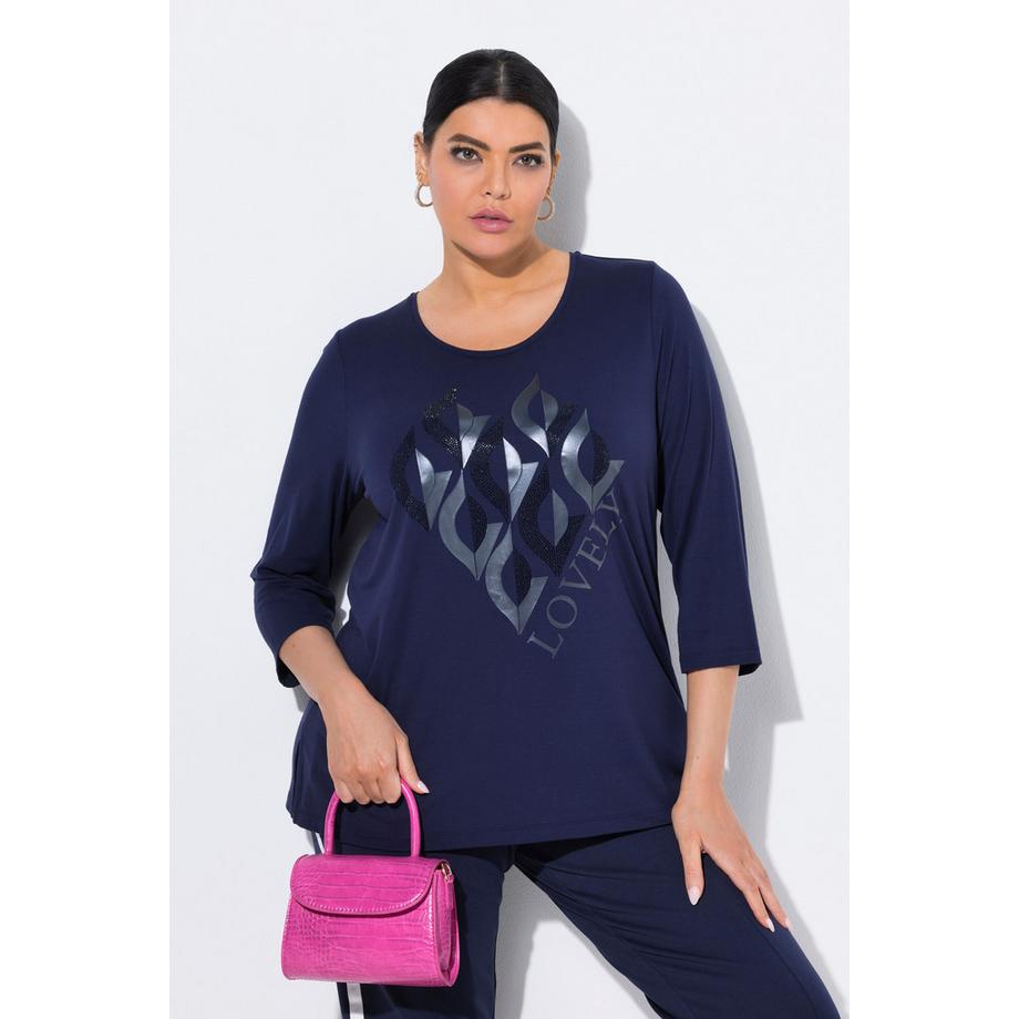 Ulla Popken Lovely Classic Rundhals 3/4 Arm Shirt  