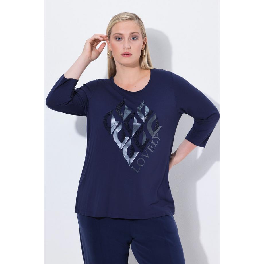 Ulla Popken Lovely Classic Rundhals 3/4 Arm Shirt  