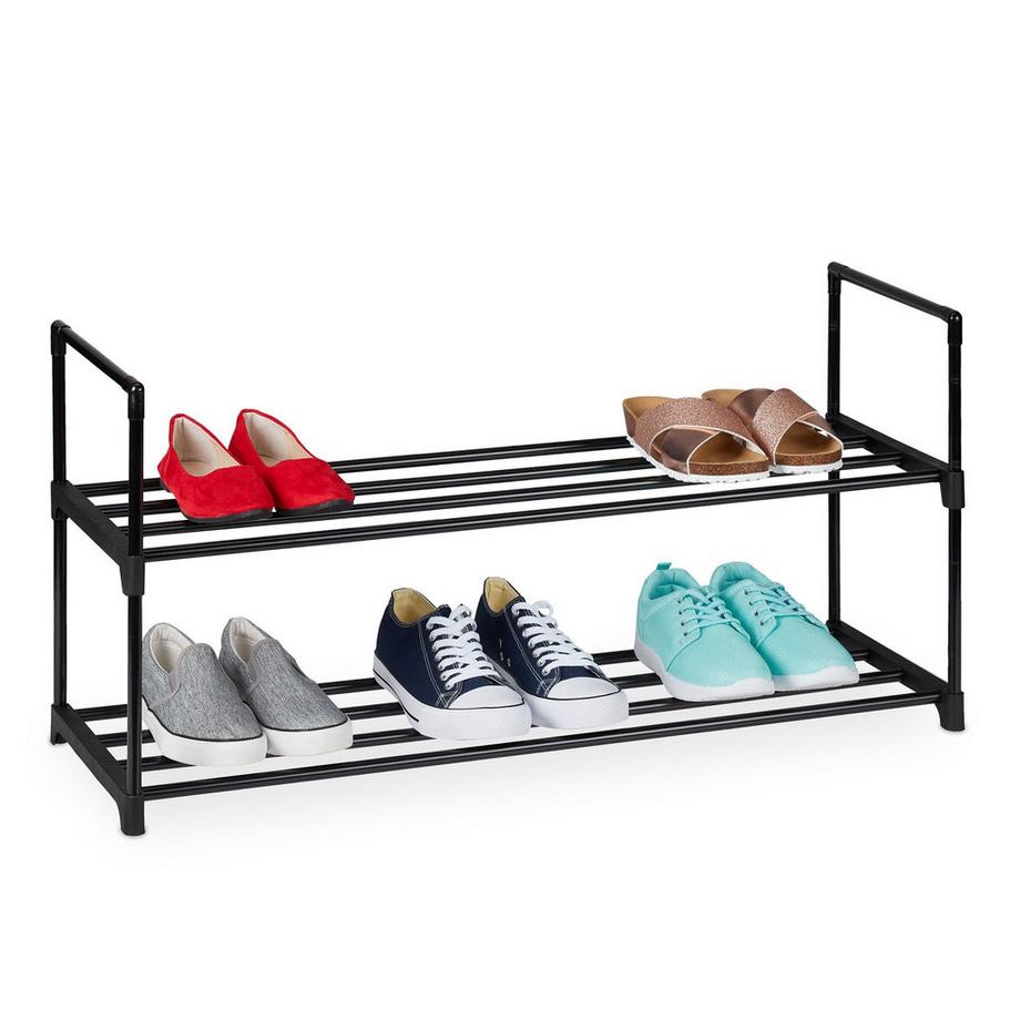 Scaffale per scarpe nero