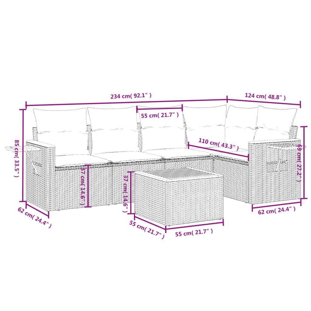 VidaXL Ensemble de canapés de jardin rotin synthétique  