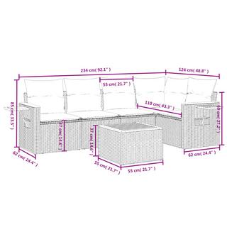 VidaXL Ensemble de canapés de jardin rotin synthétique  