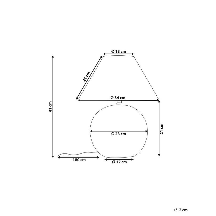 Beliani Tischlampe aus Keramik Klassisch LIMIA  