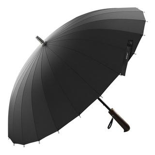 eStore Regenschirm mit Holzgriff - Schwarz  