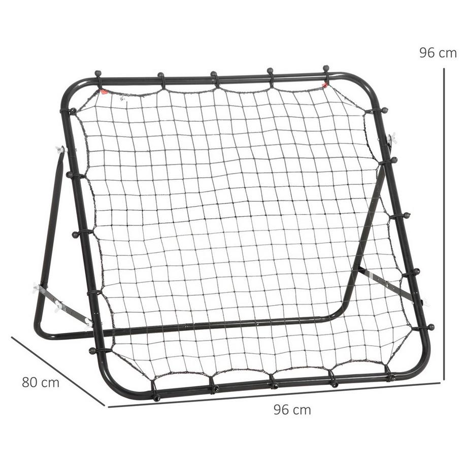 Northio  Rete Da Rimbalzo Da Calcio Kickback Goal Da Rimbalzo In Tubo Di Metallo+Pe, 96X80X96 Cm, Nero 