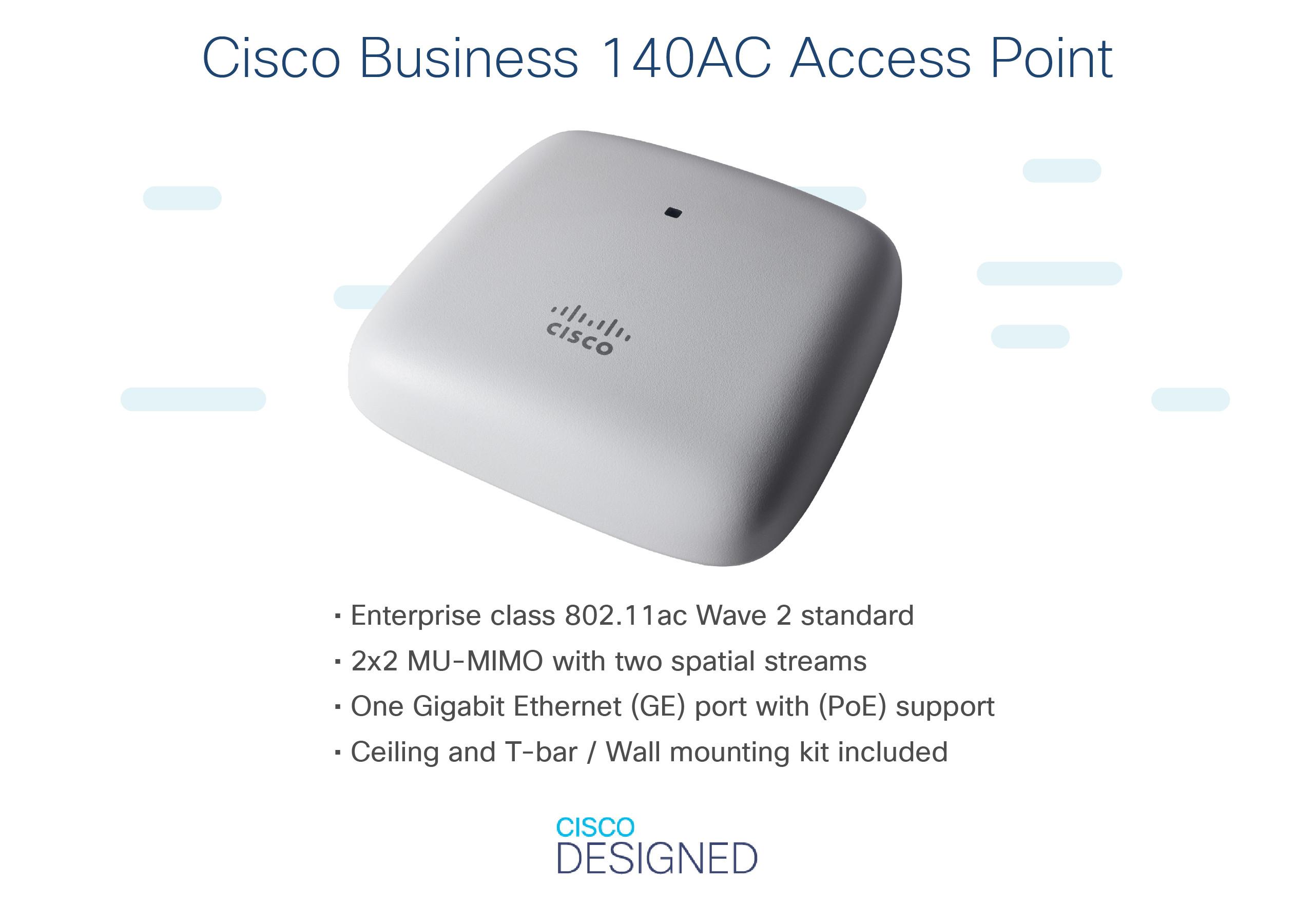 Cisco  CBW140AC 867 Mbit/s Bianco Supporto Power over Ethernet (PoE) 