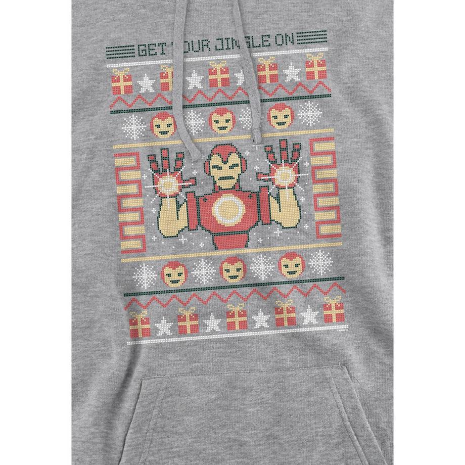 Iron Man Iron Man Weihnachts-Print Kapuzenpullover  