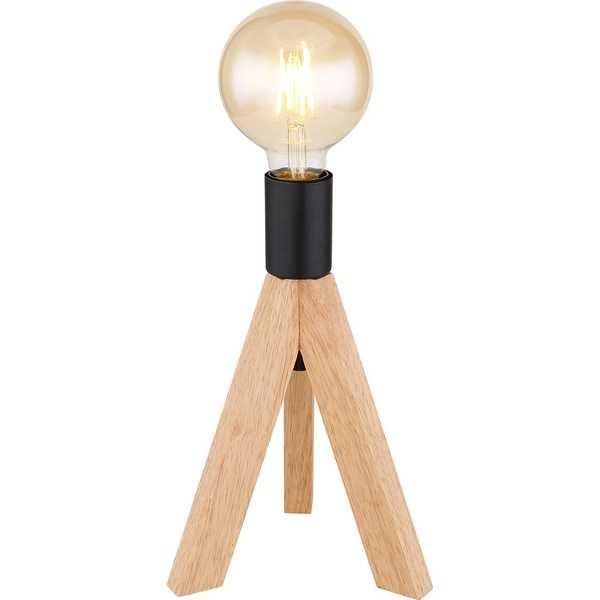 mutoni Lampe à poser Kira bois marron foncé 1xE27  