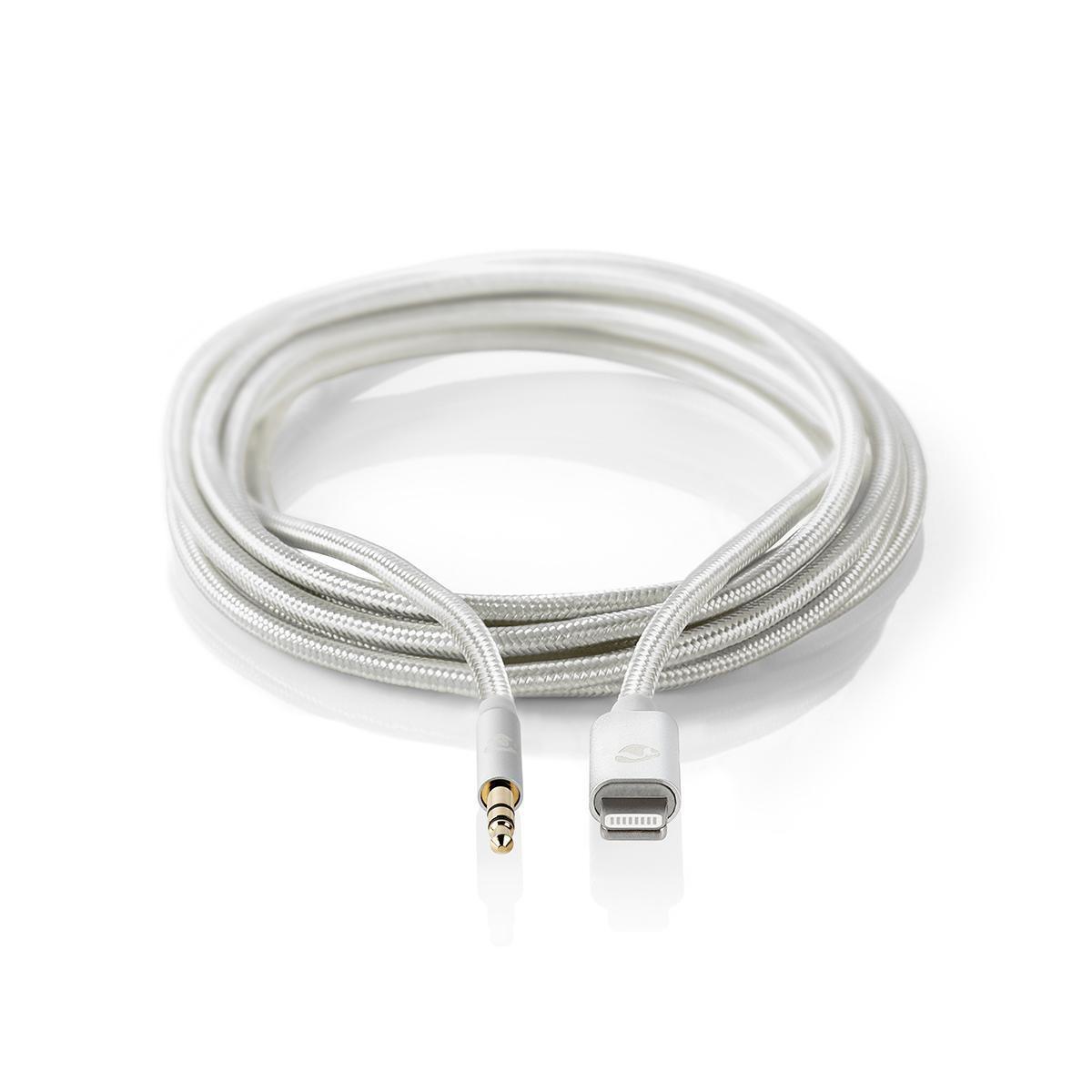 Nedis  Adattatore Lightning | Apple Lightning, 8 pin | 3,5 mm maschio | Placcato oro | 1,00 m | Rotondo | Nylon 