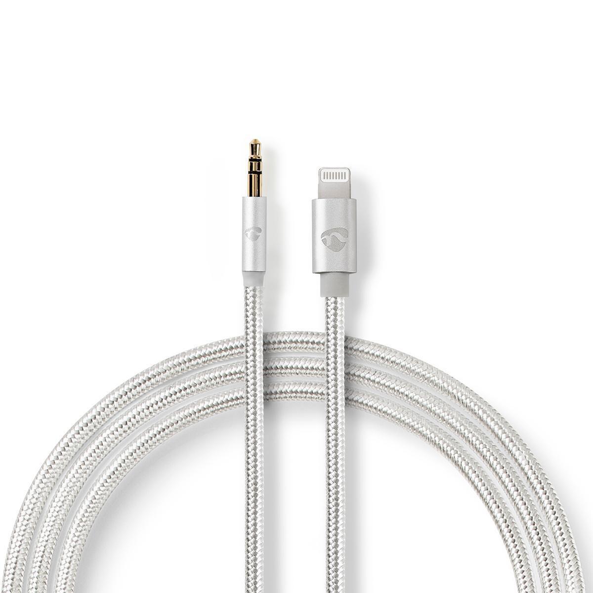 Nedis  Adattatore Lightning | Apple Lightning, 8 pin | 3,5 mm maschio | Placcato oro | 1,00 m | Rotondo | Nylon 