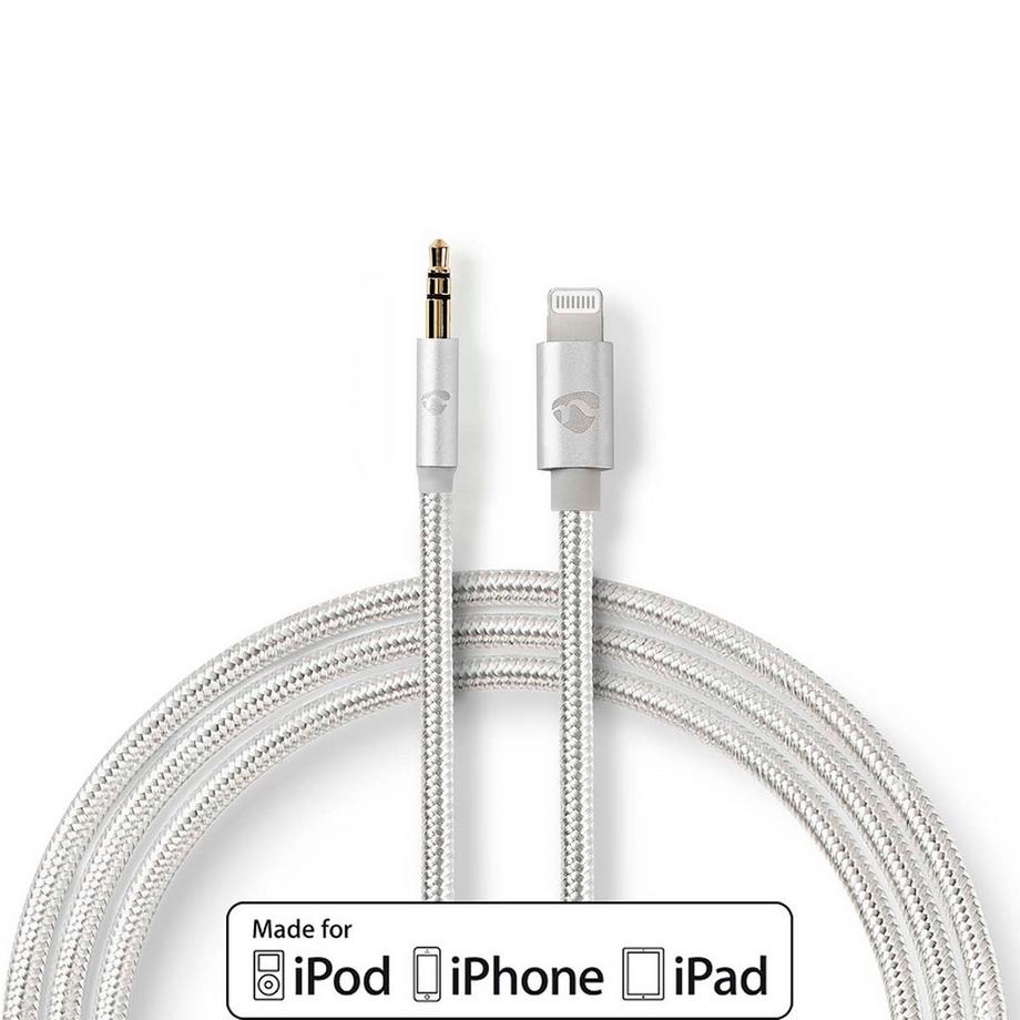 Nedis  Lightning Adapter | Apple Lightning, 8-polig | 3,5 mm Stecker | Vergoldet | 1,00 m | Rund | Nylon 
