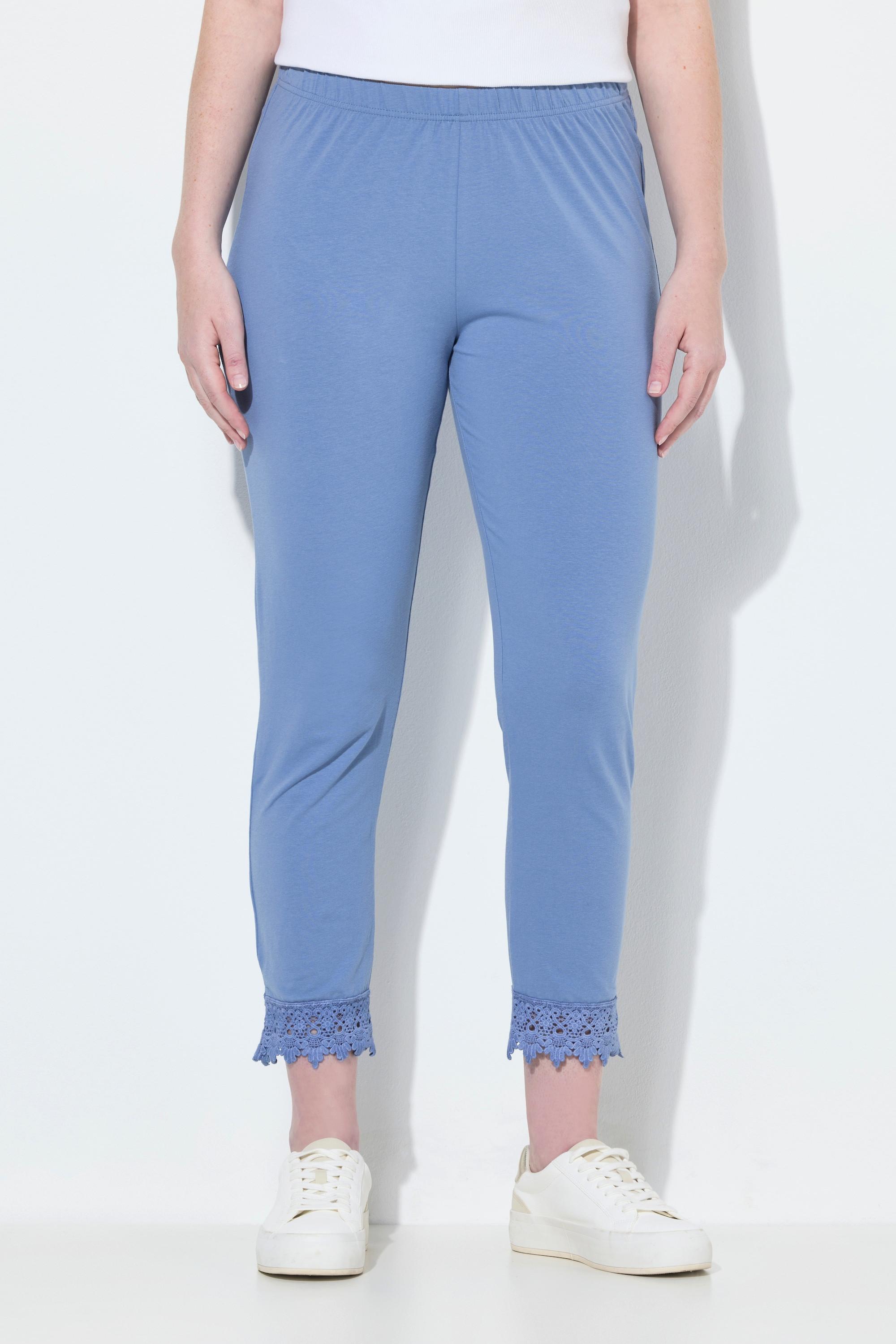 Ulla Popken Leggings 7/8 Confezione da 2 Orlo Pizzo  