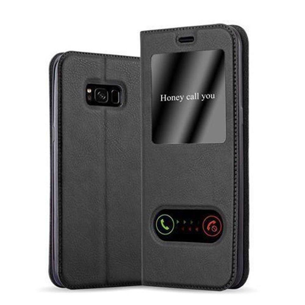 Cadorabo  Housse compatible avec Samsung Galaxy S8 - Coque de protection avec fermeture magnétique, fonction de support et 2 fenêtres de visualisation 