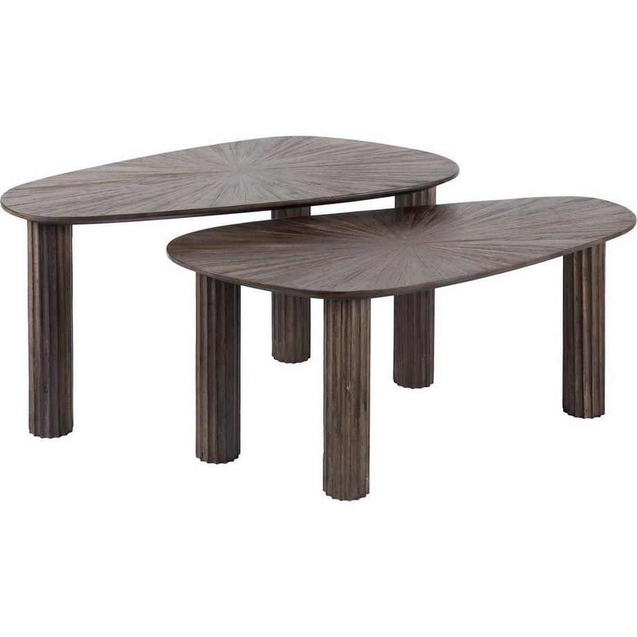 mutoni Table basse Maya organic teck espresso (lot de 2)  