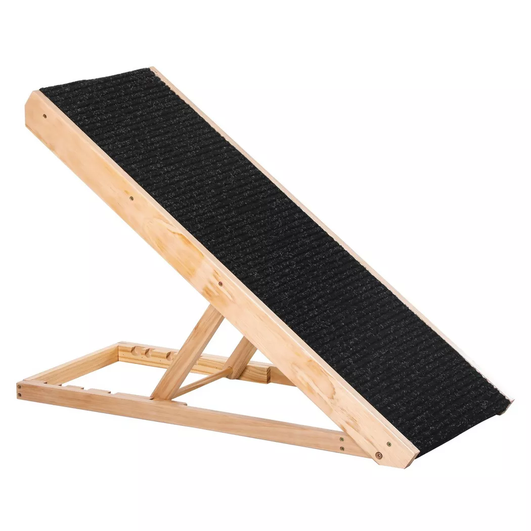 Northio - Rampa Per Cani Regolabile Pet Ramp Con Tappeto Antiscivolo, Pino, Poliestere, 90X40X61 Cm, 100cm