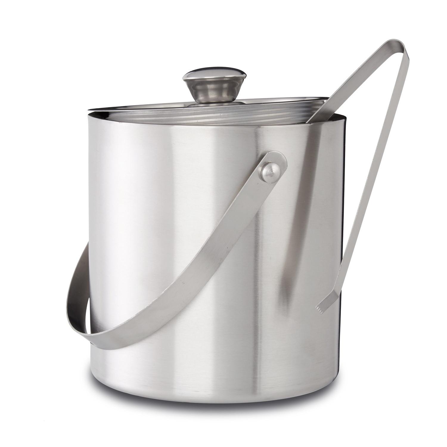 Northix Eiskübel mit Deckel und Zange, Eiswürfelbehälter, Weinkühler  