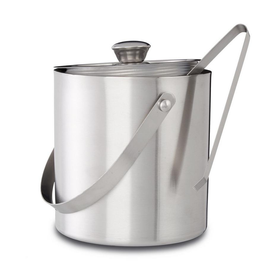 Northix Seau à glace 2 litres avec couvercle et pinces, récipient à glaçons, refroidisseur à vin  