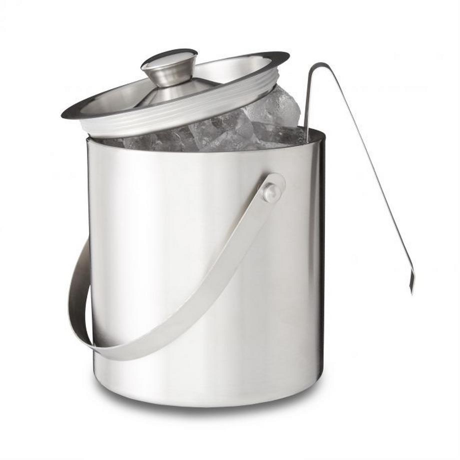 Seau à glace 2 litres avec couvercle et pinces, récipient à glaçons, refroidisseur à vin