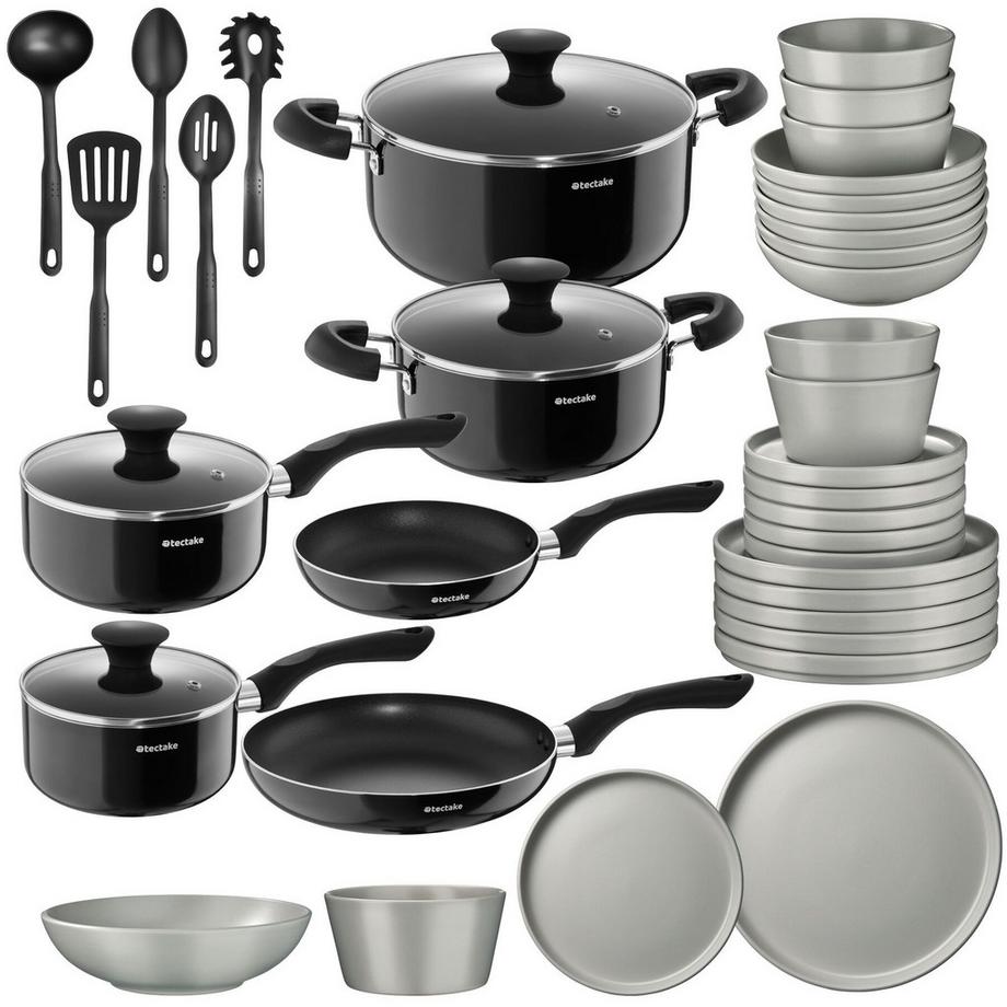 Set iniziale da cucina Una/Varese Set di stoviglie in terracolta, con smaltatura 39 pezzi