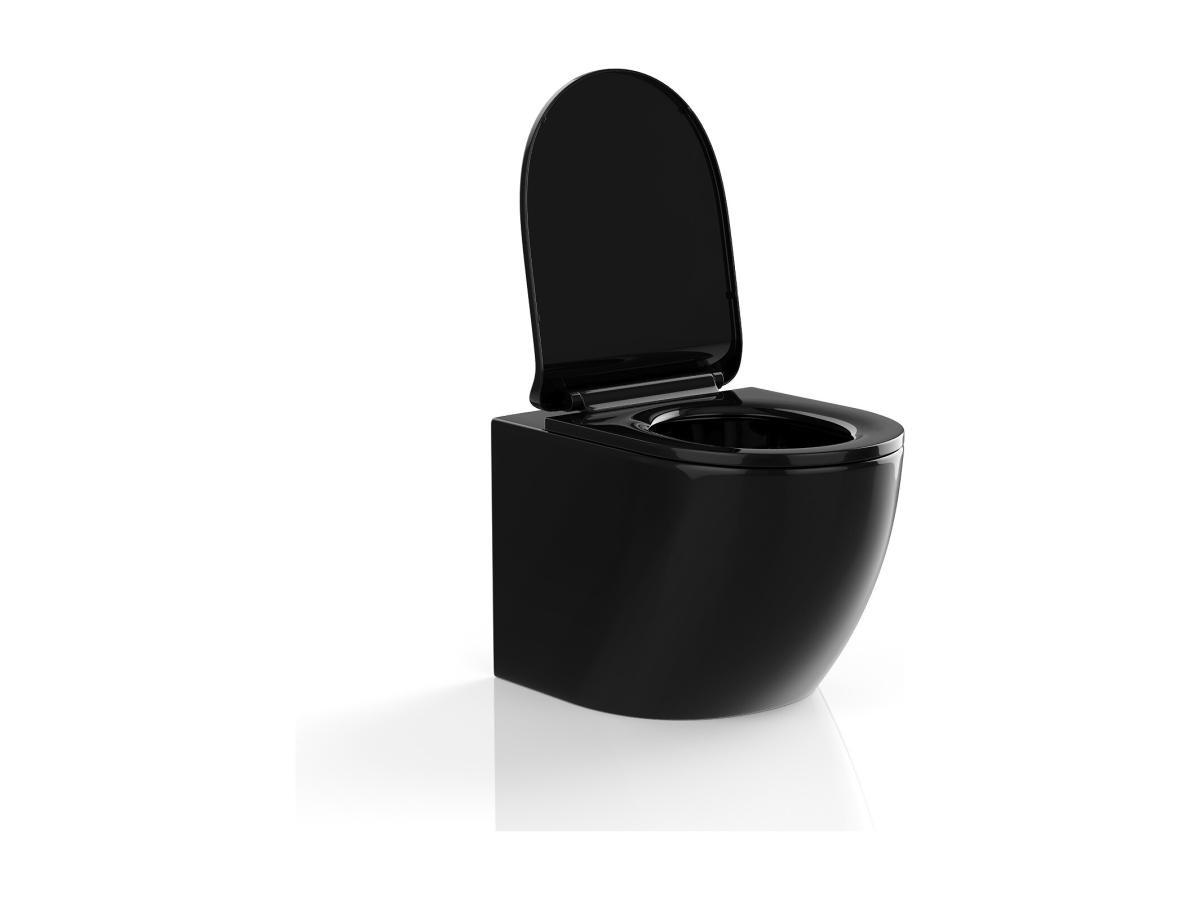 Vente-unique WC sospeso in Ceramica Nera brillante senza flangia - JAVOINE  