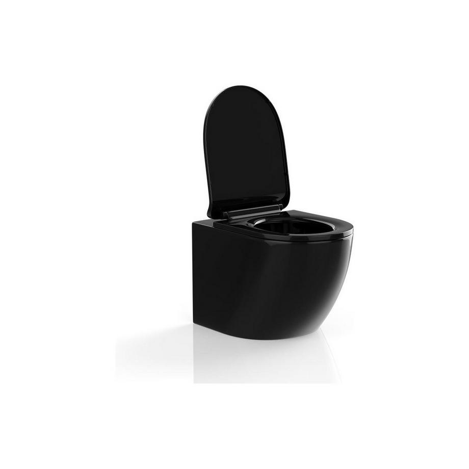 Vente-unique WC sospeso in Ceramica Nera brillante senza flangia - JAVOINE  
