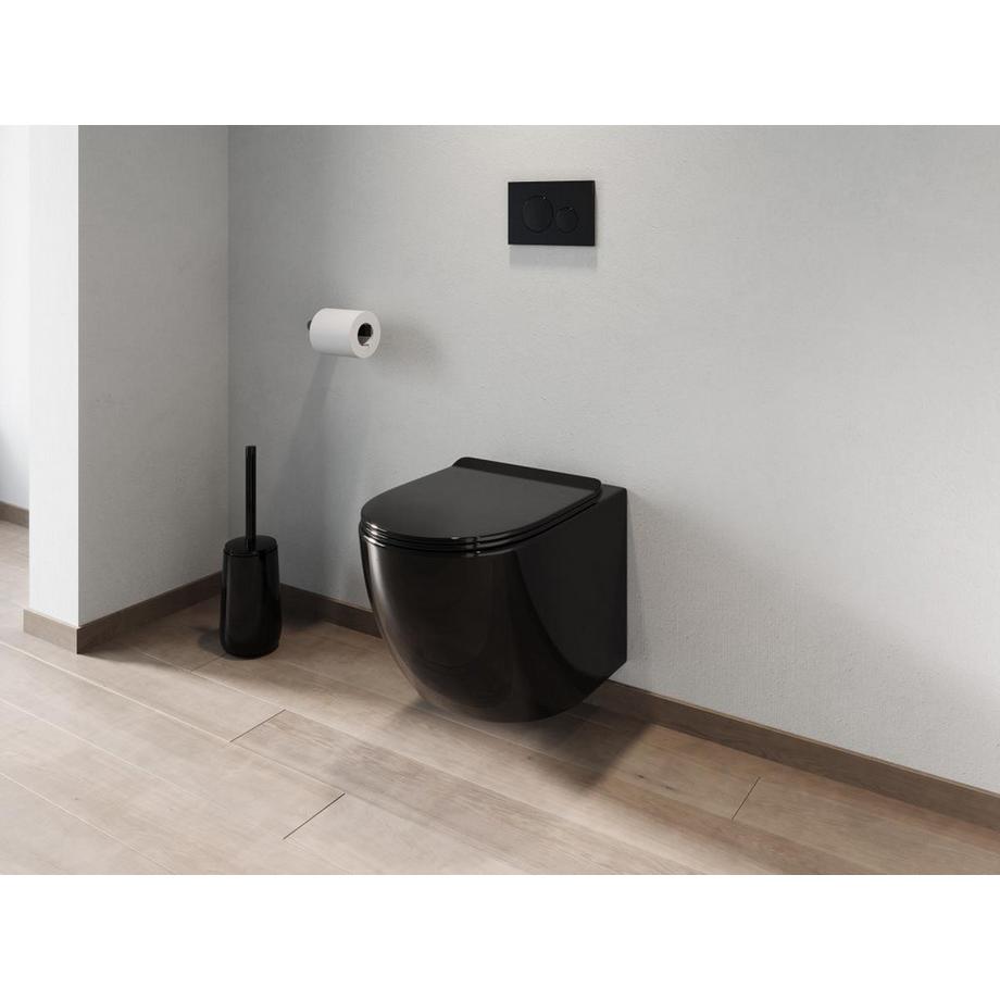 Vente-unique WC sospeso in Ceramica Nera brillante senza flangia - JAVOINE  