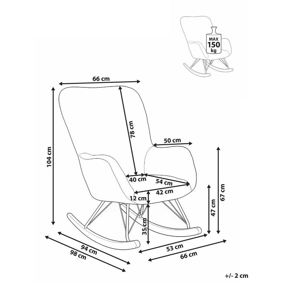 Beliani Schaukelsessel aus Webpelz Landhausstil AKRA  